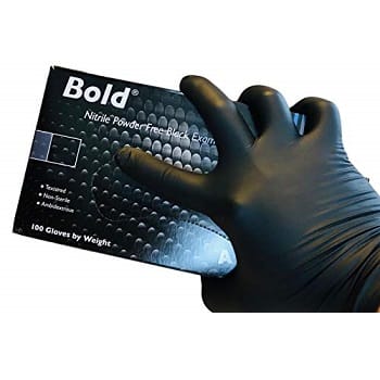 Guantes desechables de nitrilo negro resistentes AQL 1.5 Negro 100 100 guantes M